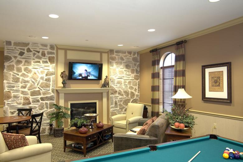 An architectural photo of the interior of a senior living facility.