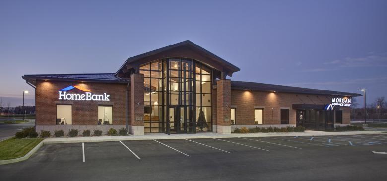 Architectural Photo of an suburban bank building