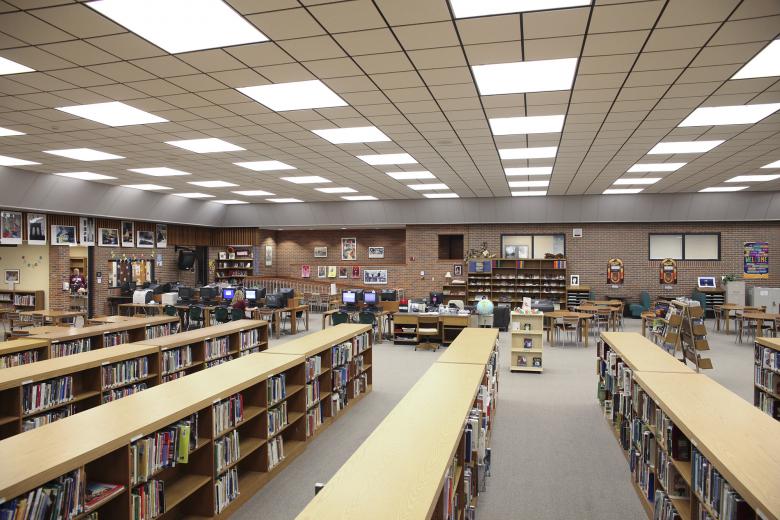 Architectural Photo of a library Interior